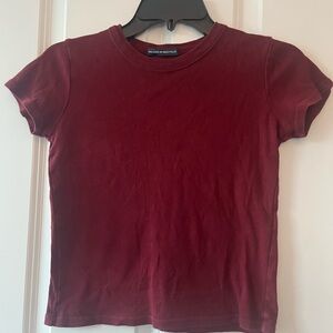 Brandy Melville Burgundy Crop Tee